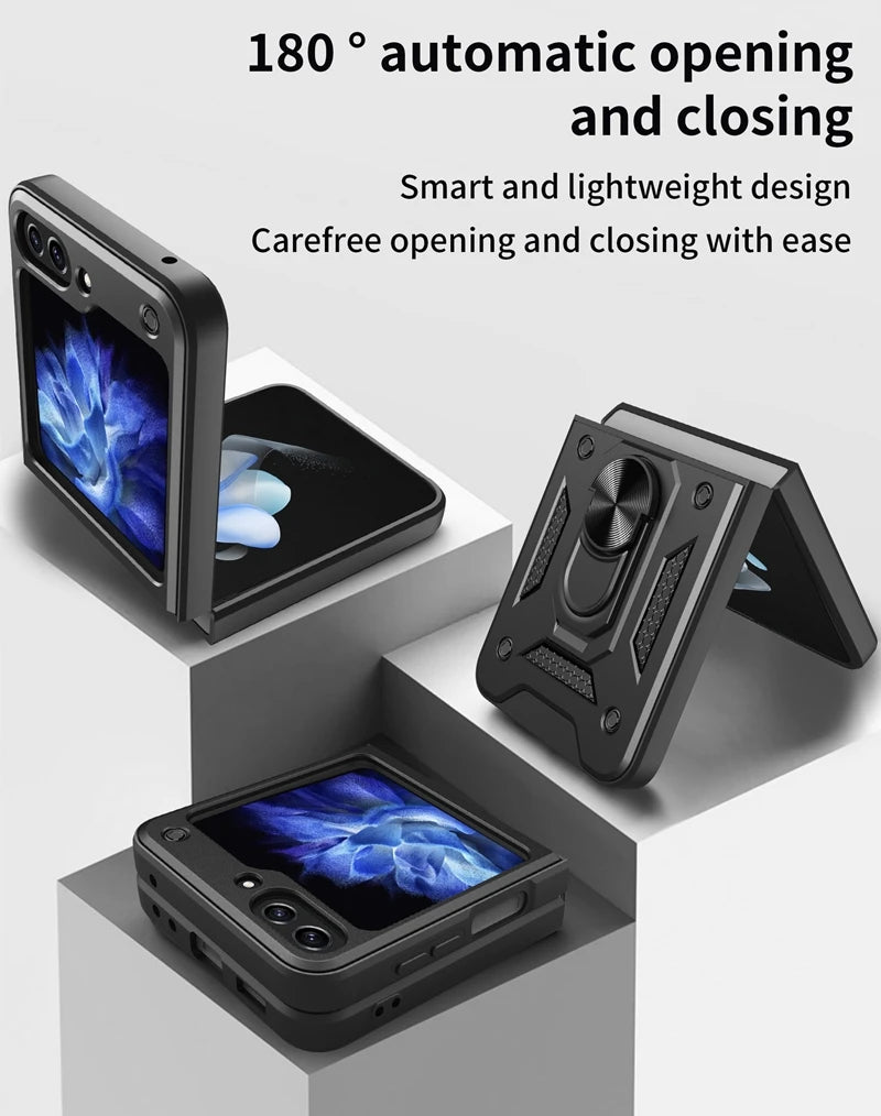 Galaxy Z Flip 6 Car Magnetic Ring Holder Armor Case