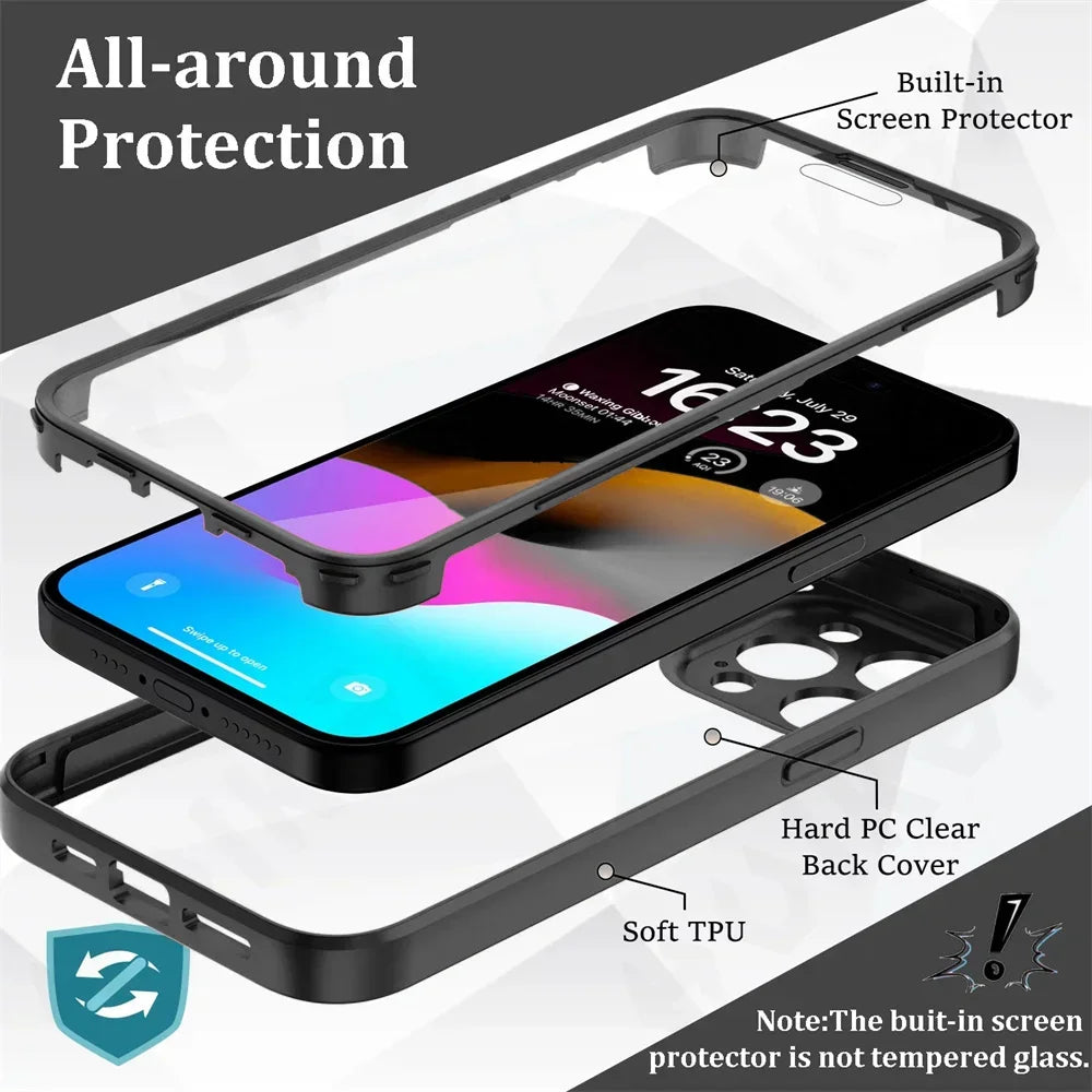 iPhone 16 Plus Full Shockproof Silicone Screen Protection Cover