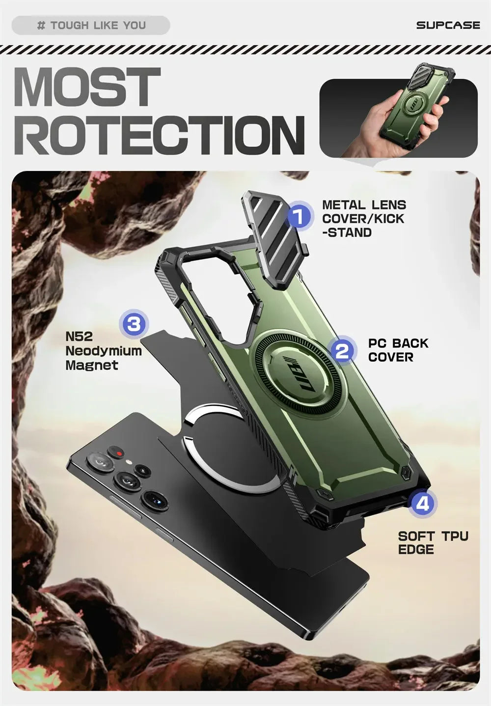 Galaxy S25 Ultra SUPCASE UB Mag XT Heavy Duty Rugged Kickstand