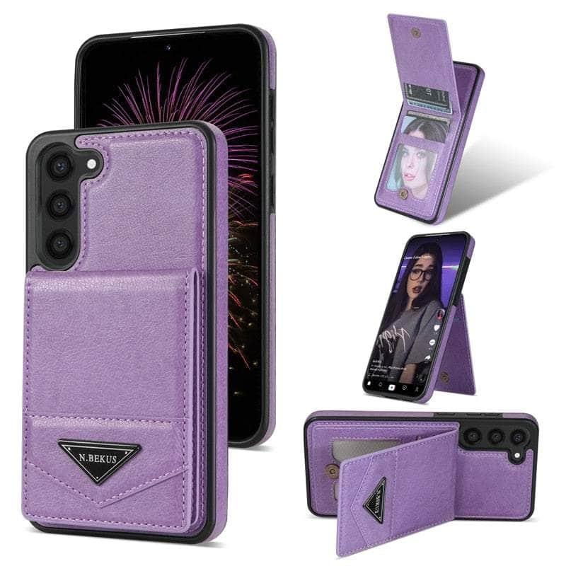 Anti-theft Galaxy S23 FE Brush Wallet Flip Case