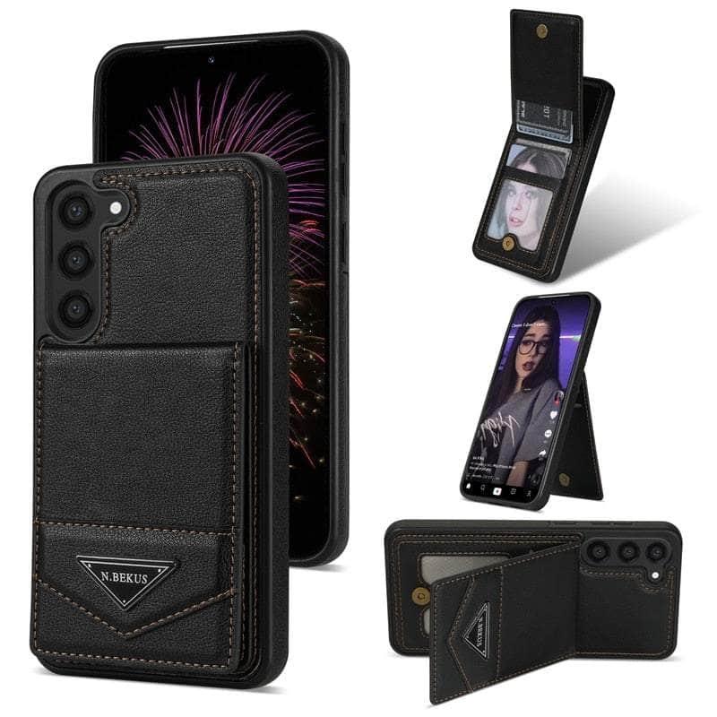 Anti-theft Galaxy S23 FE Brush Wallet Flip Case