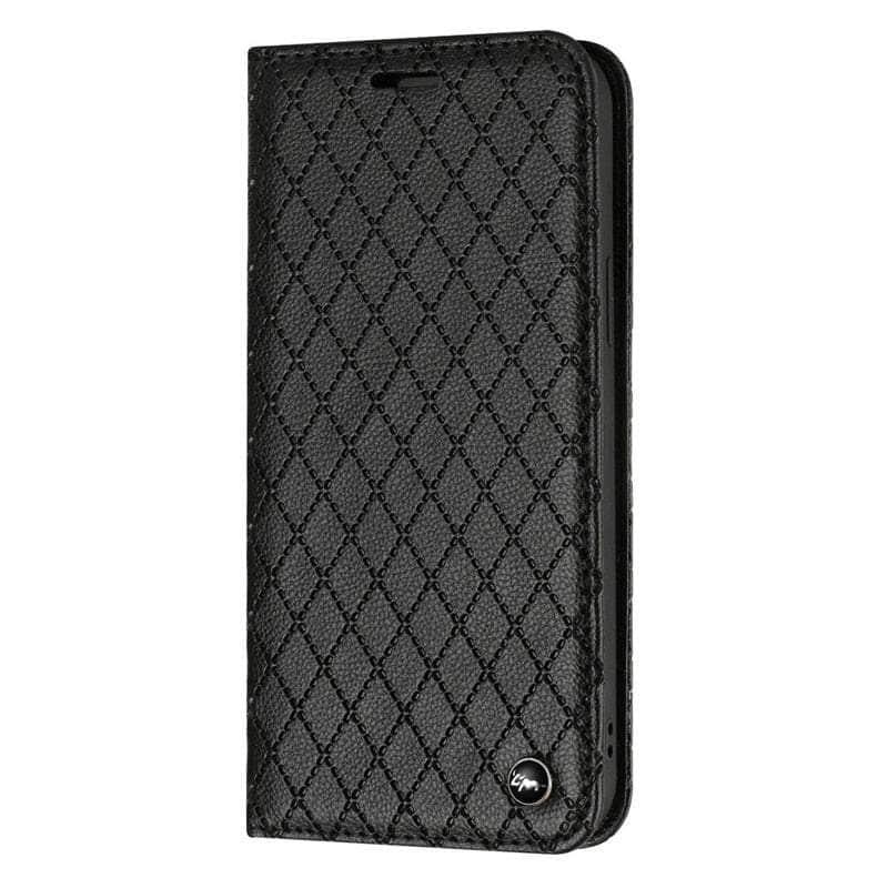 Casebuddy Black / For Galaxy A14 5G Embossing Samsung Galaxy A14 Vegan Leather Wallet