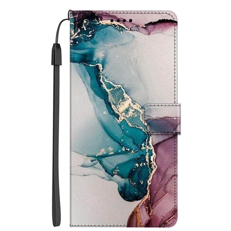 Casebuddy 17 / For Galaxy M14 5G Galaxy A14 Marble Leather Case