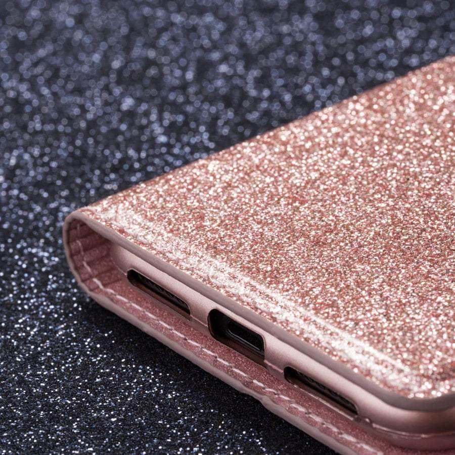 Casebuddy Galaxy A14 Wallet Glitter Leather Case