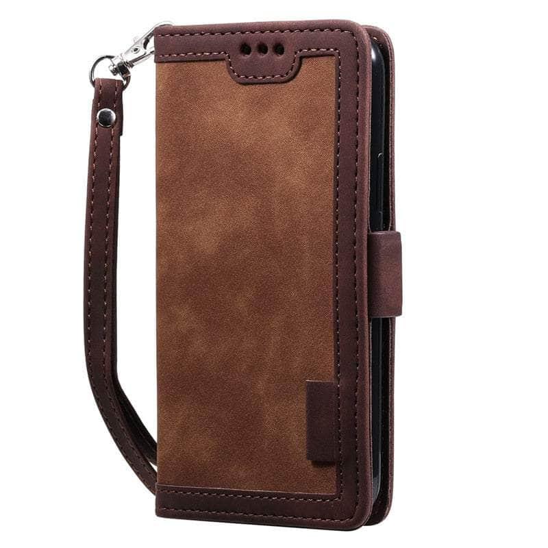 Casebuddy Dark Brown / For Galaxy A34 Galaxy A34 Leather Flip Wallet Case