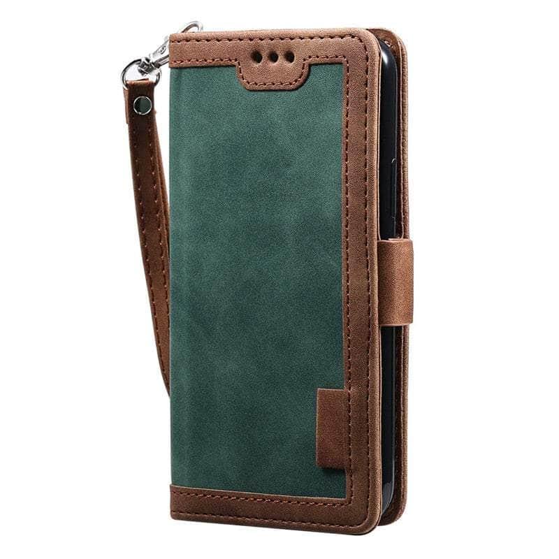 Casebuddy Dark Green / For Galaxy A34 Galaxy A34 Leather Flip Wallet Case
