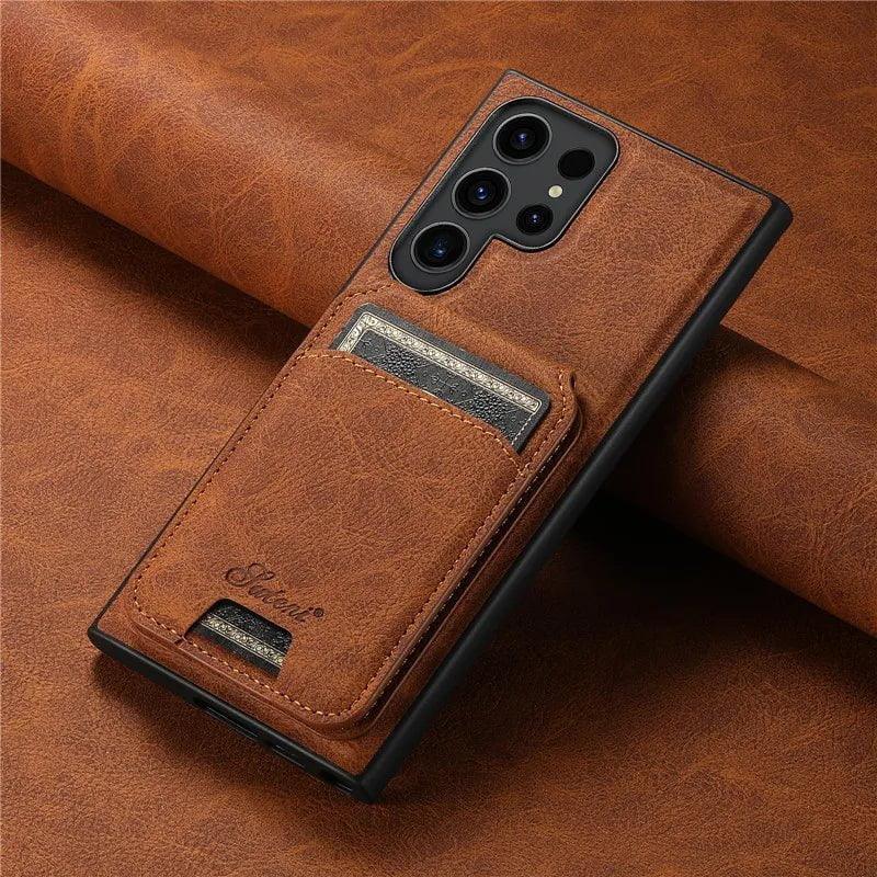 Casebuddy Galaxy S24 Card Holder Vegan Leather Magnetic Pocket