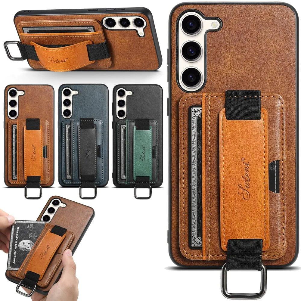 Galaxy S24 Leather Bracket Wristband Case