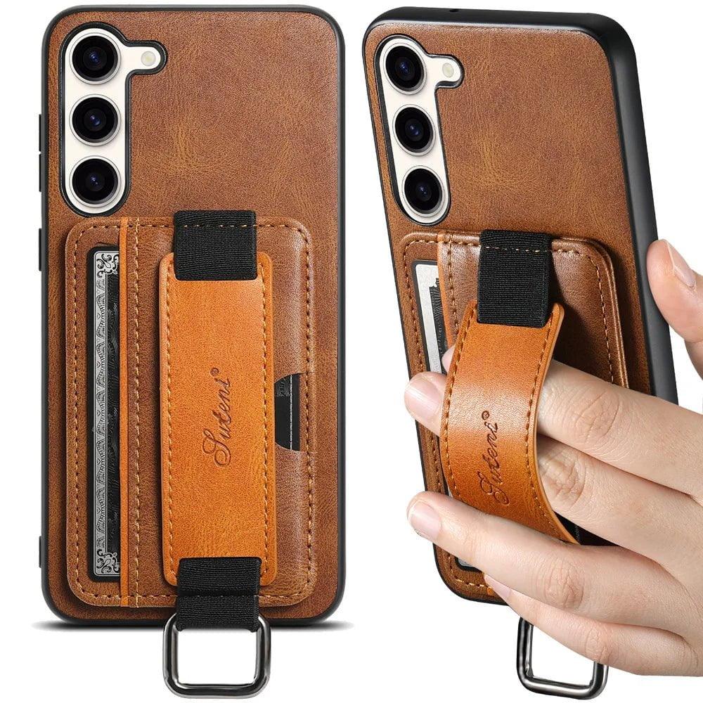 Galaxy S24 Leather Bracket Wristband Case