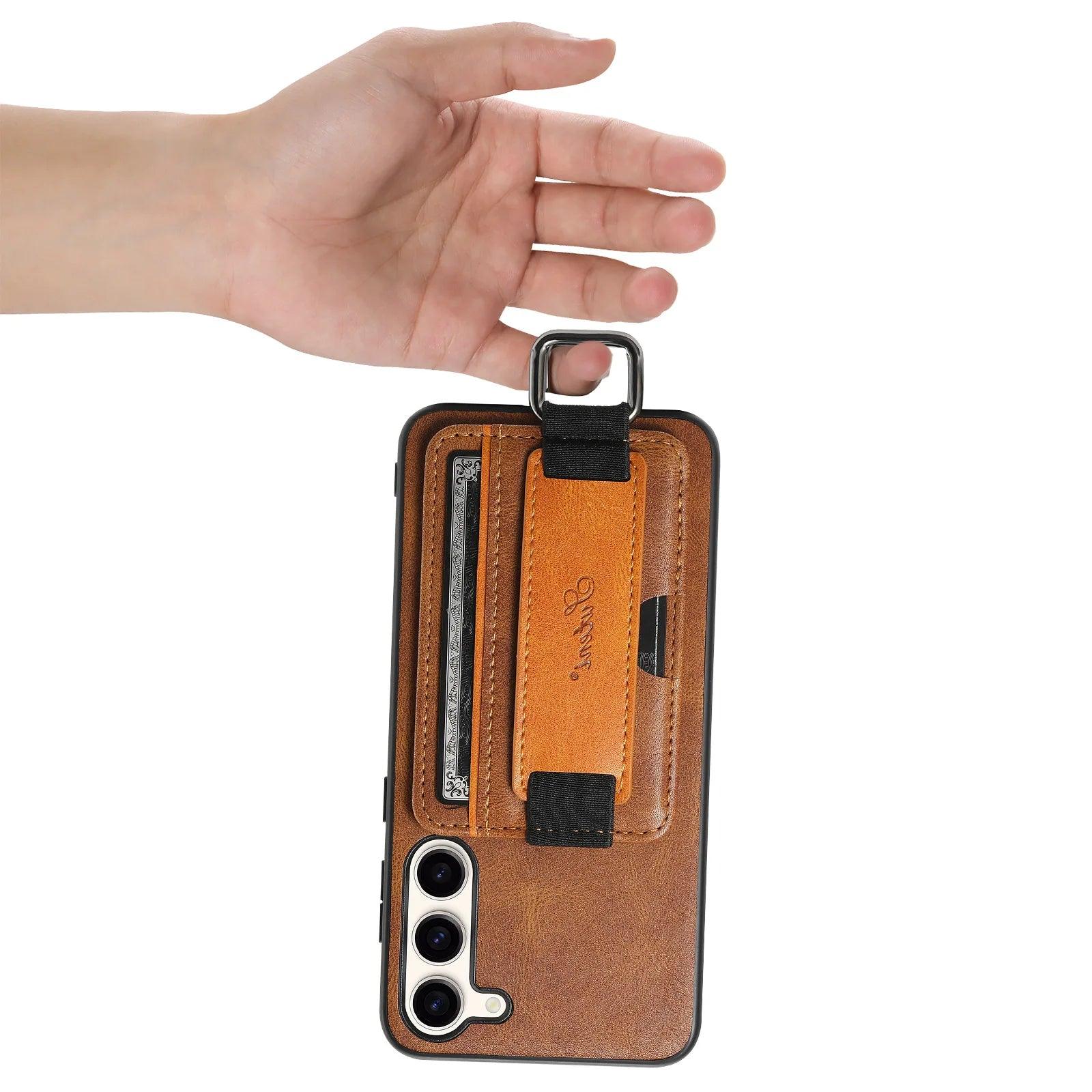 Galaxy S24 Leather Bracket Wristband Case