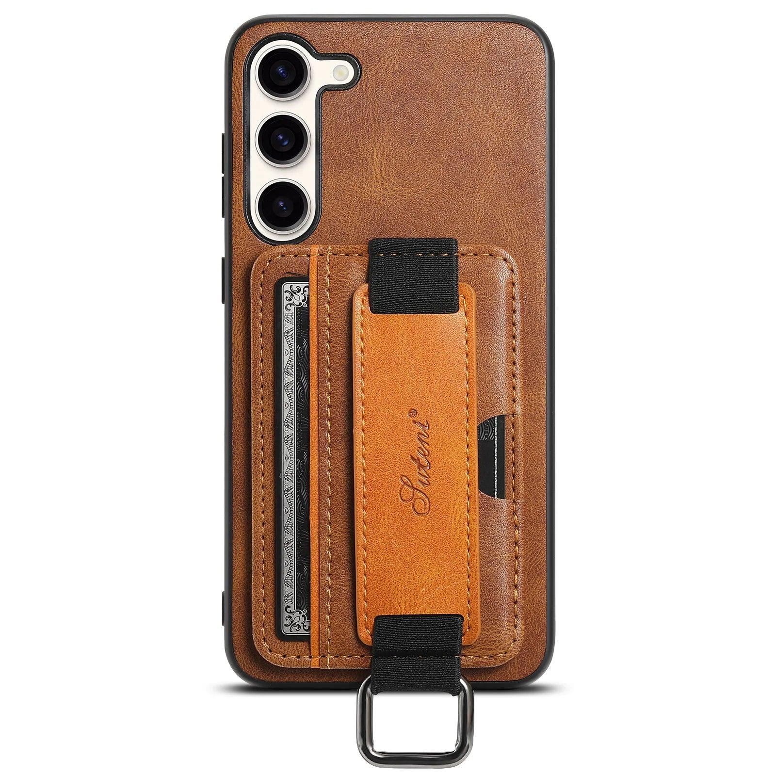 Galaxy S24 Leather Bracket Wristband Case