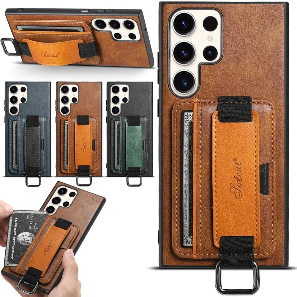 Galaxy S24 Leather Bracket Wristband Case