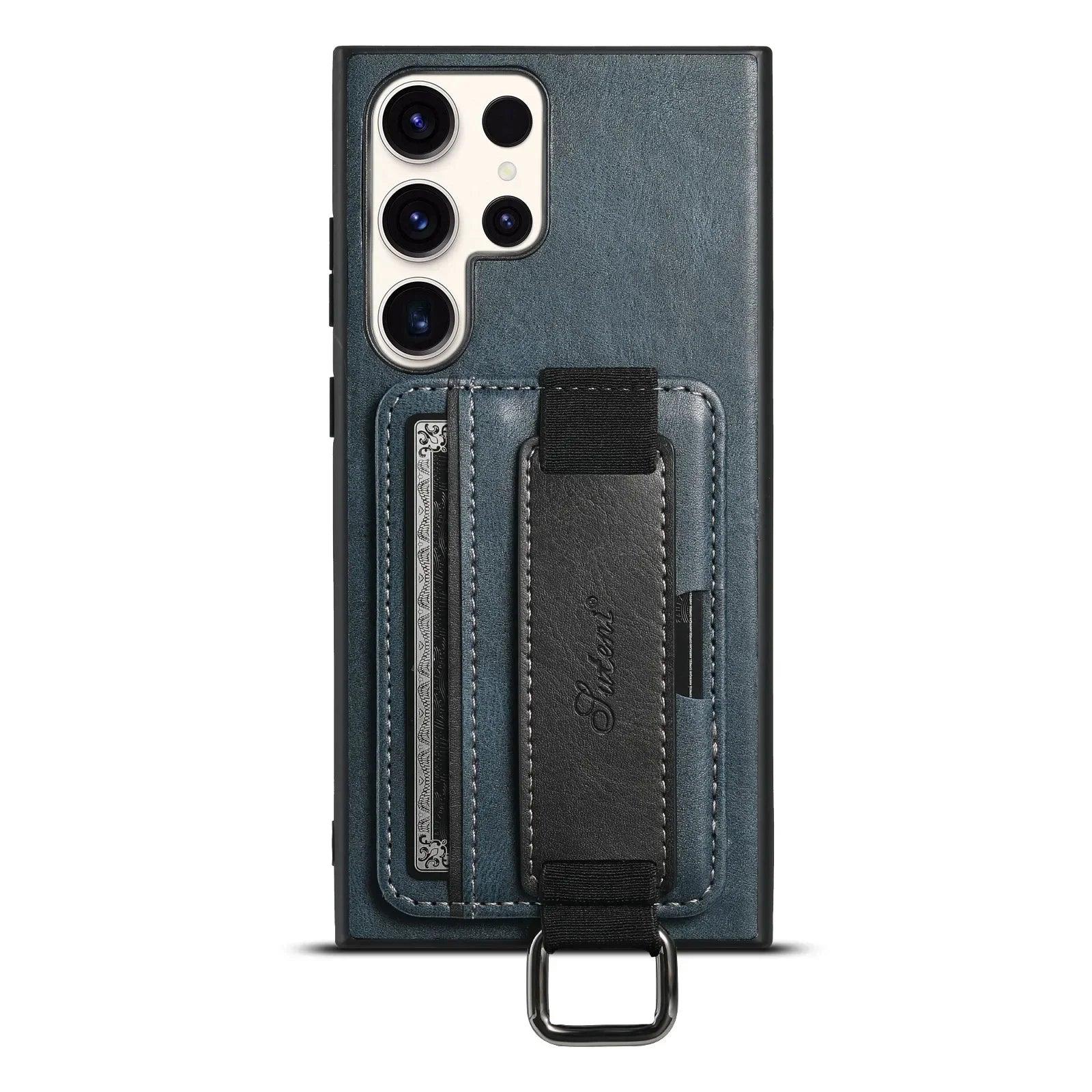 Galaxy S24 Leather Bracket Wristband Case