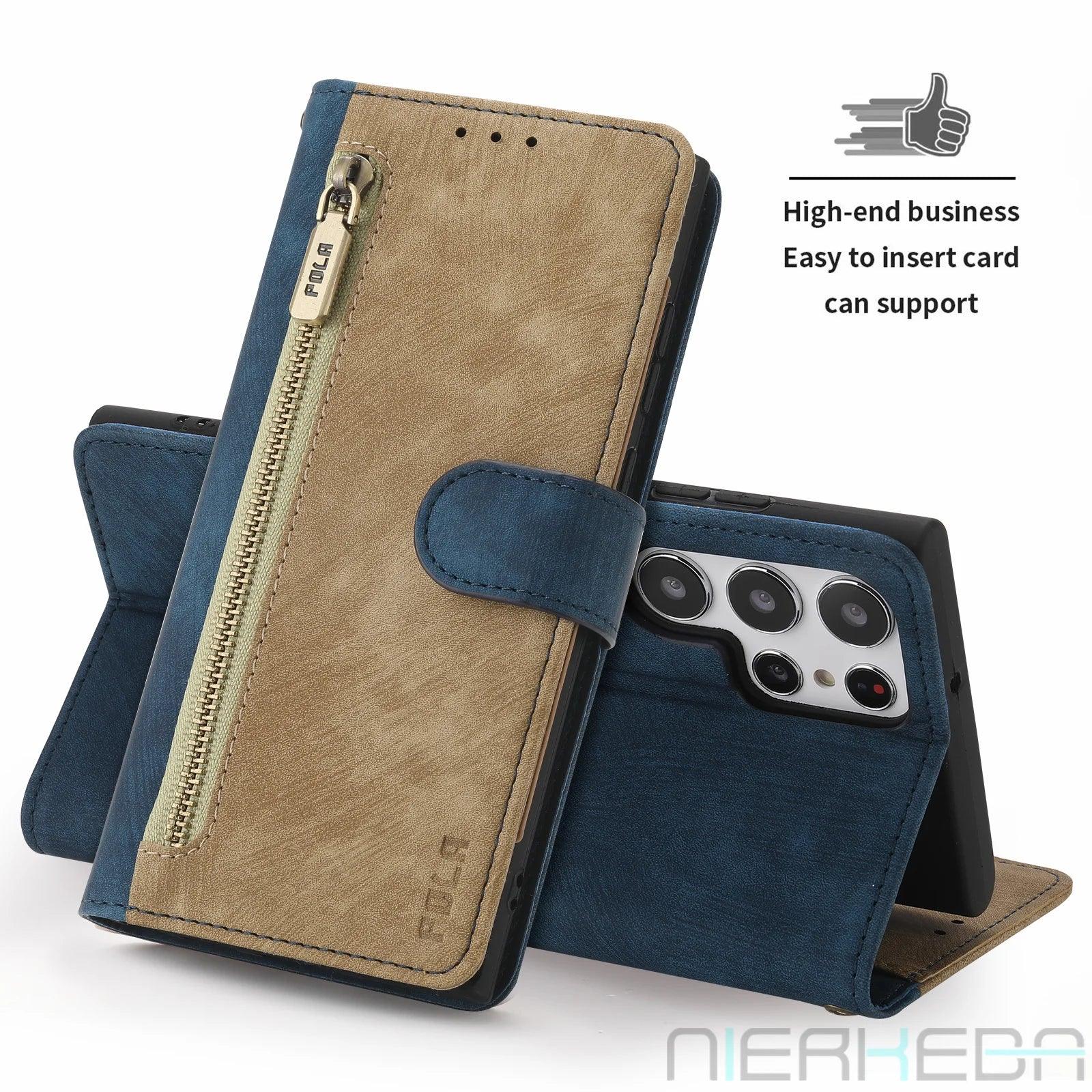 Galaxy S24 Plus Anti-Theft Brush Leather Case