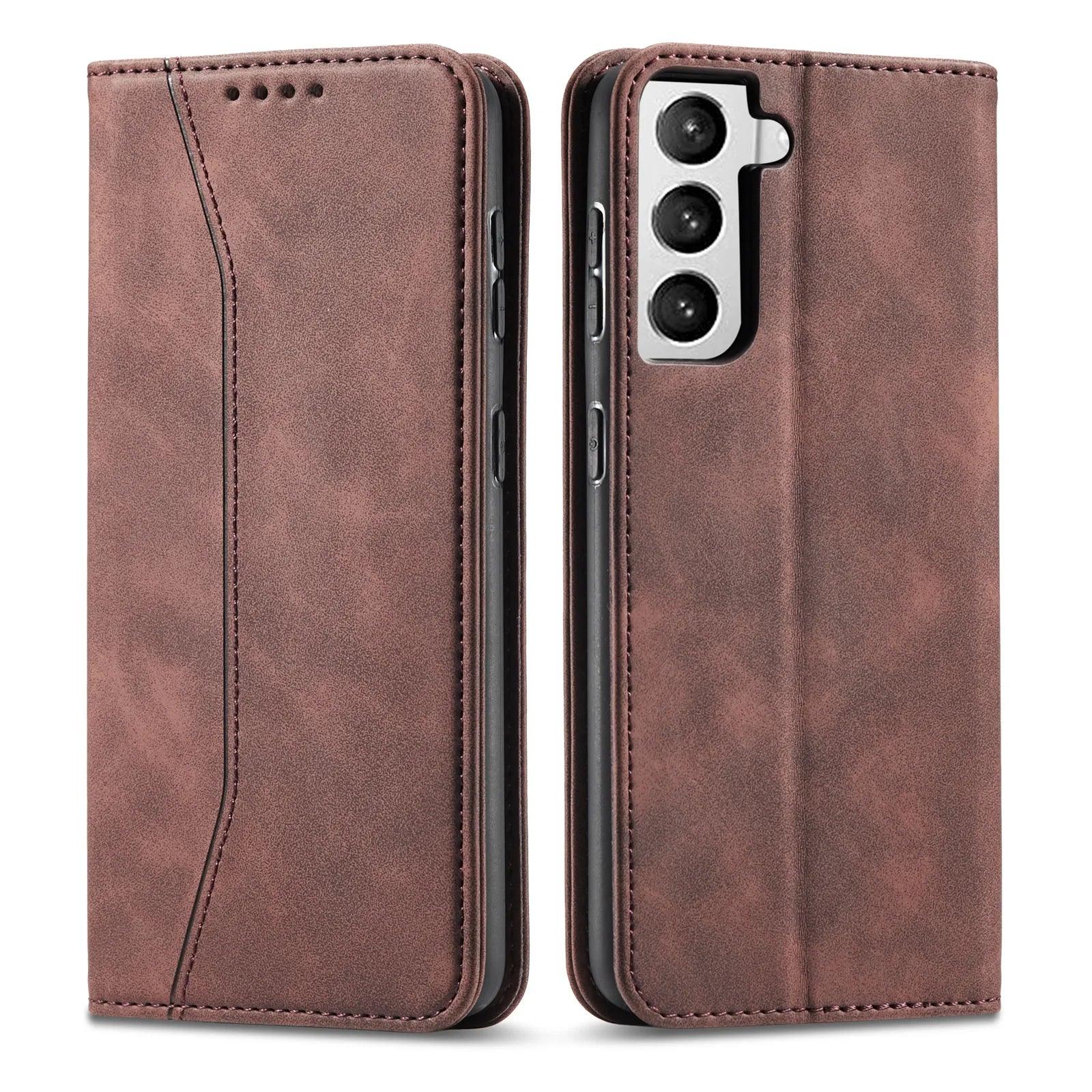 Casebuddy Brown / For Galaxy S24 Plus Galaxy S24 Plus Luxury Vegan Leather Case
