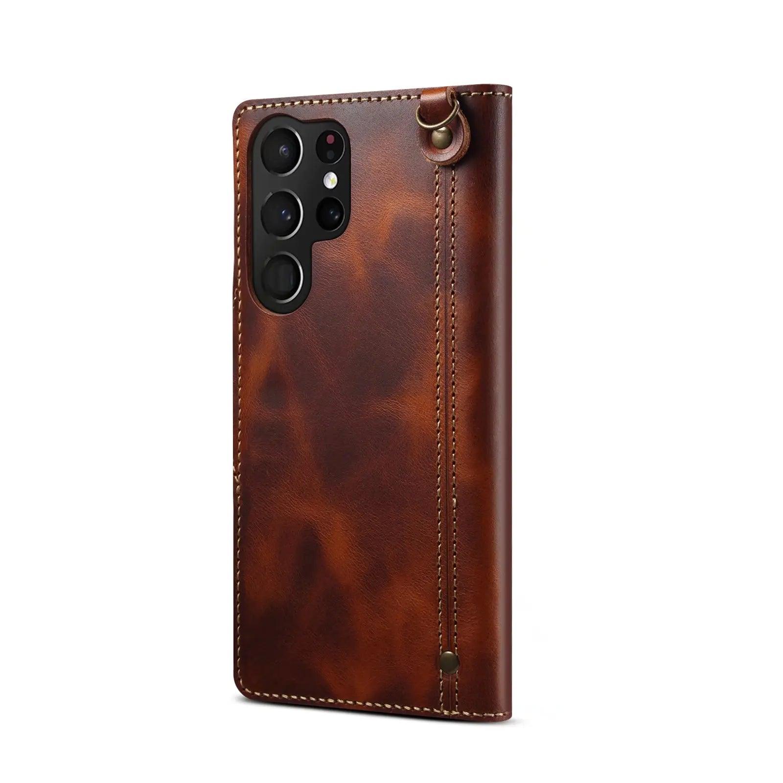 Casebuddy Galaxy S24 Plus Real Cowhide Leather Wallet Case