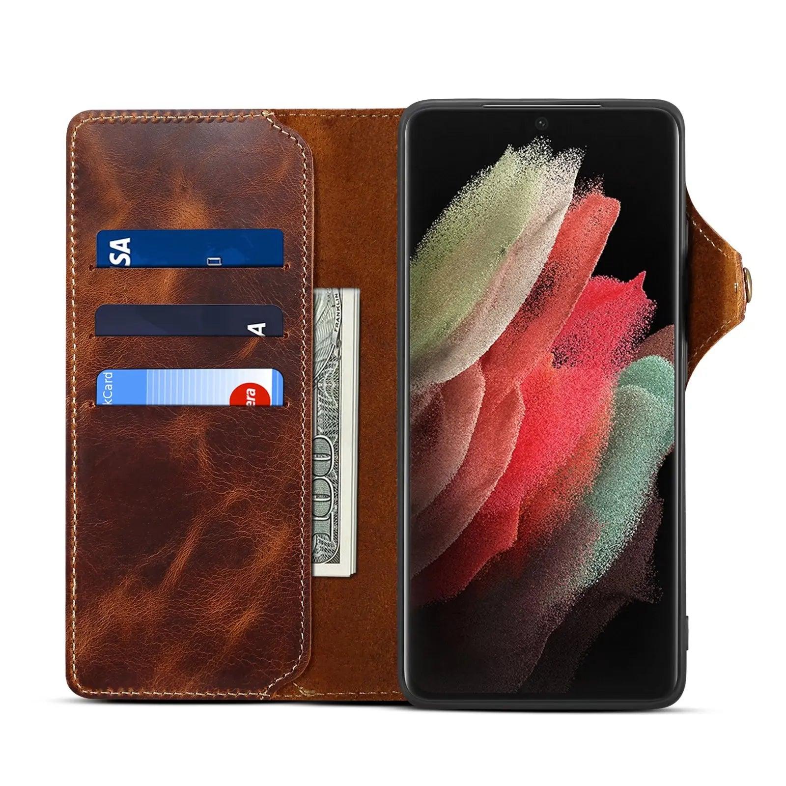 Casebuddy Galaxy S24 Plus Real Cowhide Leather Wallet Case