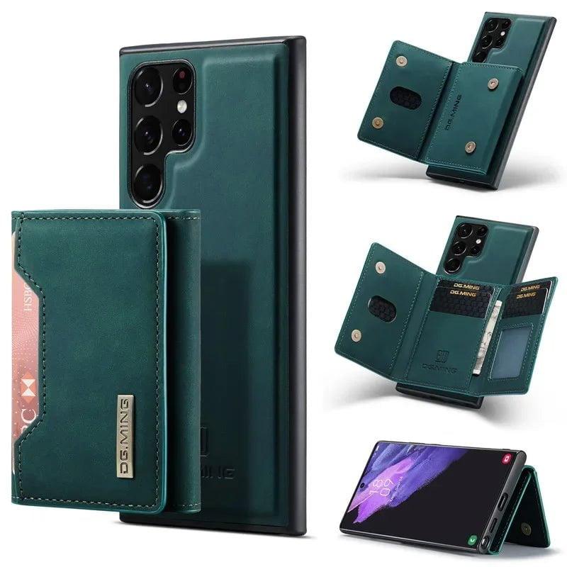 Casebuddy green / Samsung S24 Plus Galaxy S24 Plus Retro Flip Vegan Leather Case