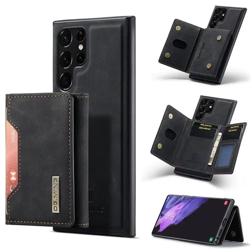 Casebuddy black / Samsung S24 Plus Galaxy S24 Plus Retro Flip Vegan Leather Case