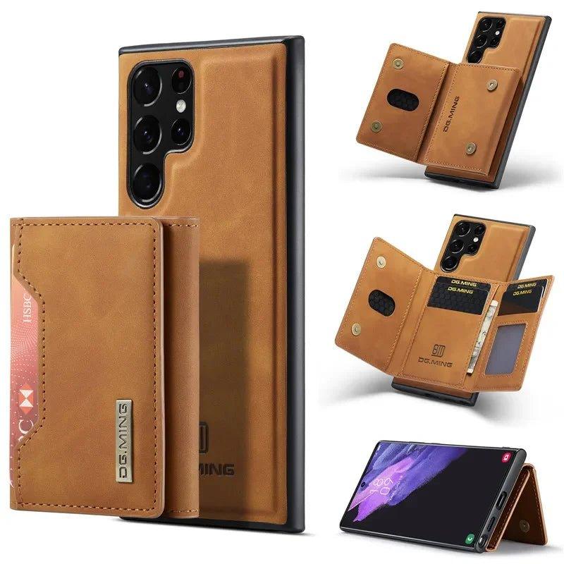 Casebuddy Brown / Samsung S24 Plus Galaxy S24 Plus Retro Flip Vegan Leather Case