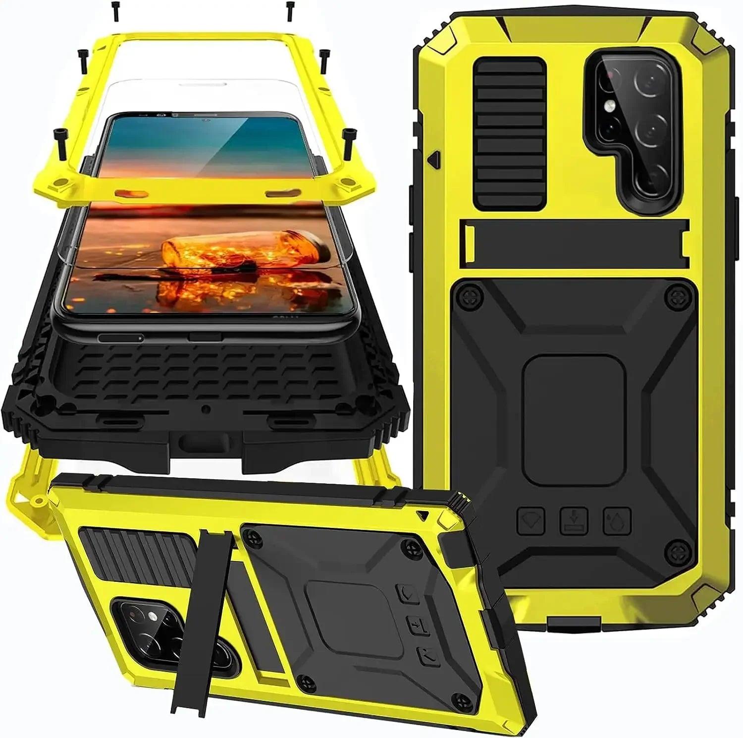 Casebuddy Yellow / For Samsung S24 Plus Galaxy S24 Plus Rugged Military Metal Case