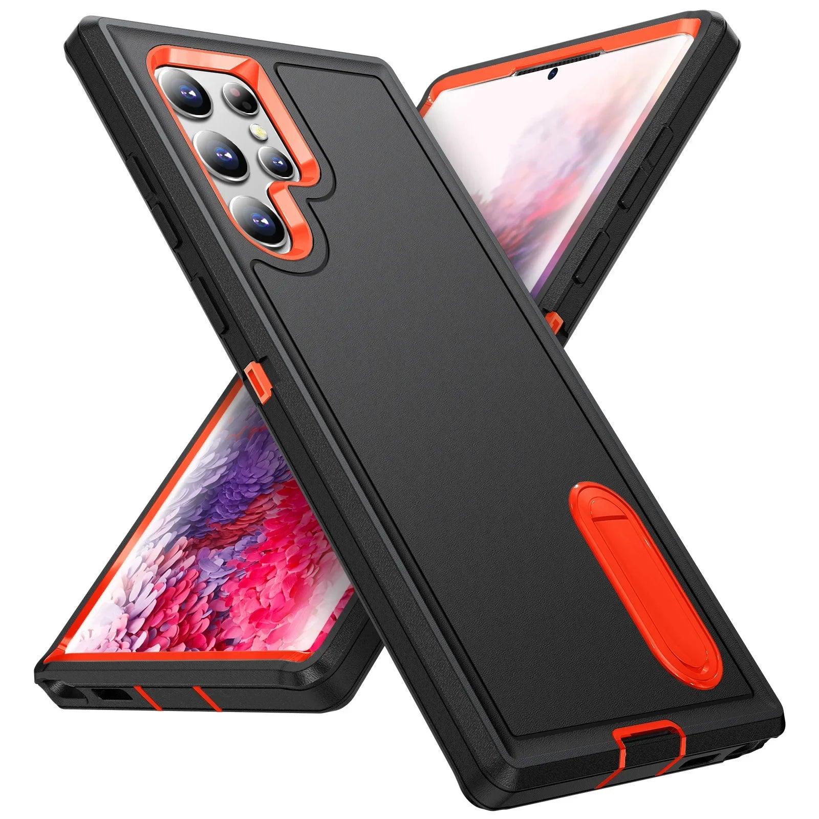 Casebuddy black  orange / Samsung S24 Galaxy S24 Shockproof Heavy Duty Cover