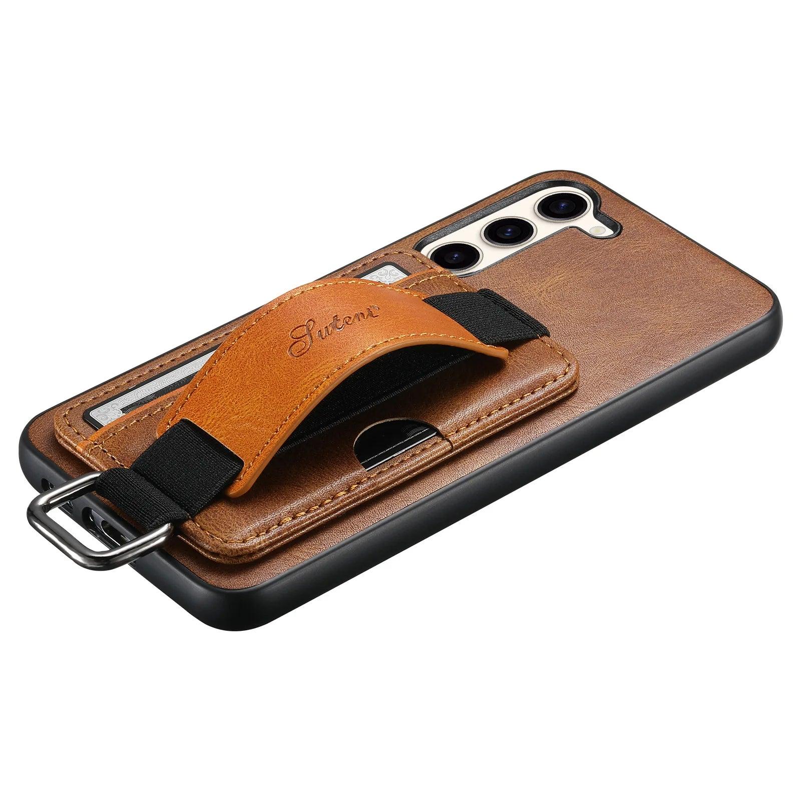 Casebuddy Galaxy S24 Ultra Leather Bracket Wristband Case