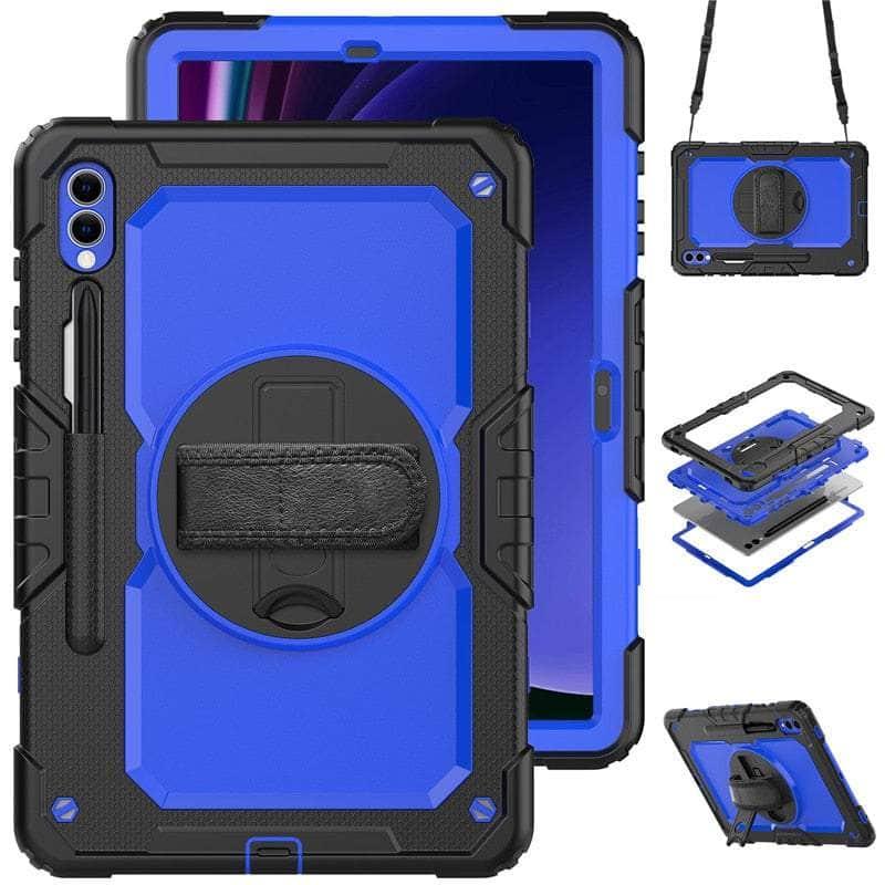 Casebuddy BL-BK / S9 Plus 12.4 inch Galaxy Tab S9 Plus Shockproof Shoulder Strap Case