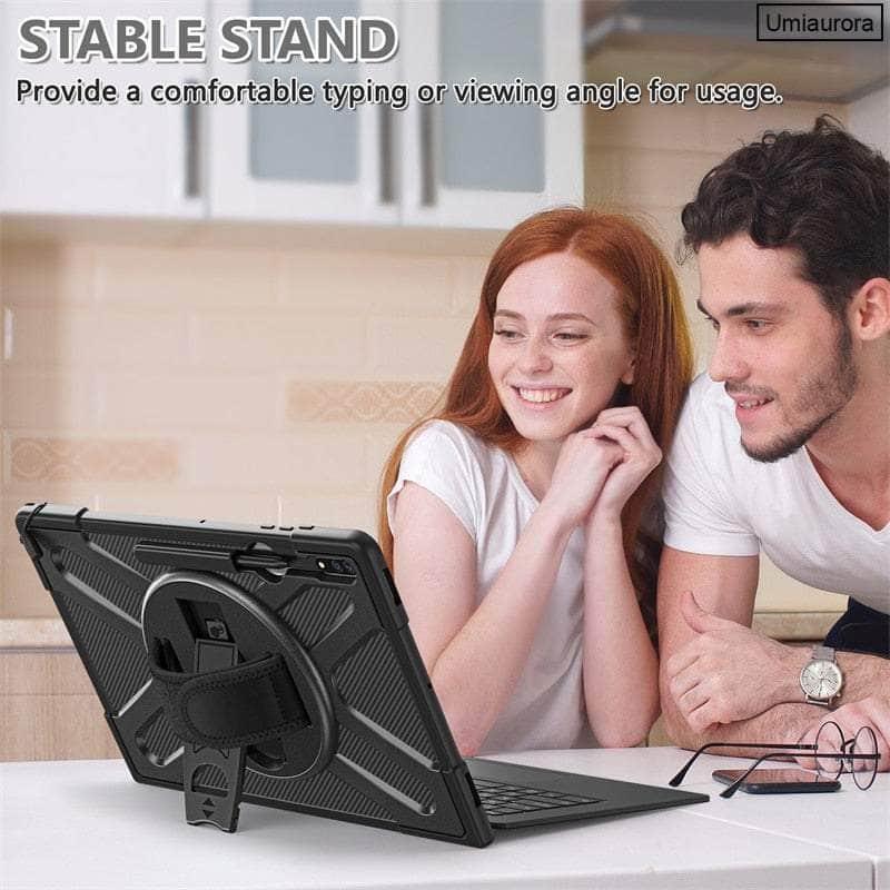 Casebuddy Galaxy Tab S9 Ultra Rotation Hand Ring Stand Rugged Case
