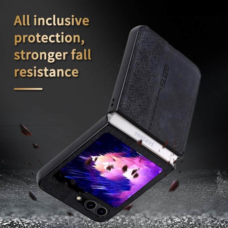 Casebuddy Galaxy Z Flip 5 Shockproof Protective Leather Cover