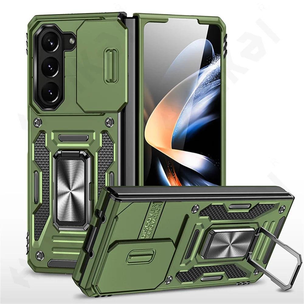 Galaxy Z Fold 6 Stand Rugged Armor Ring Cover - CaseBuddy Australia