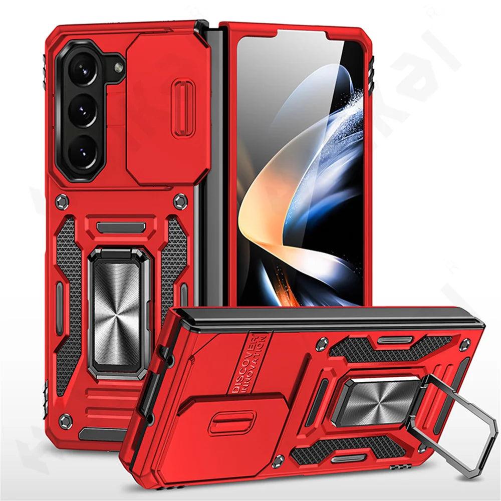 Galaxy Z Fold 6 Stand Rugged Armor Ring Cover - CaseBuddy Australia