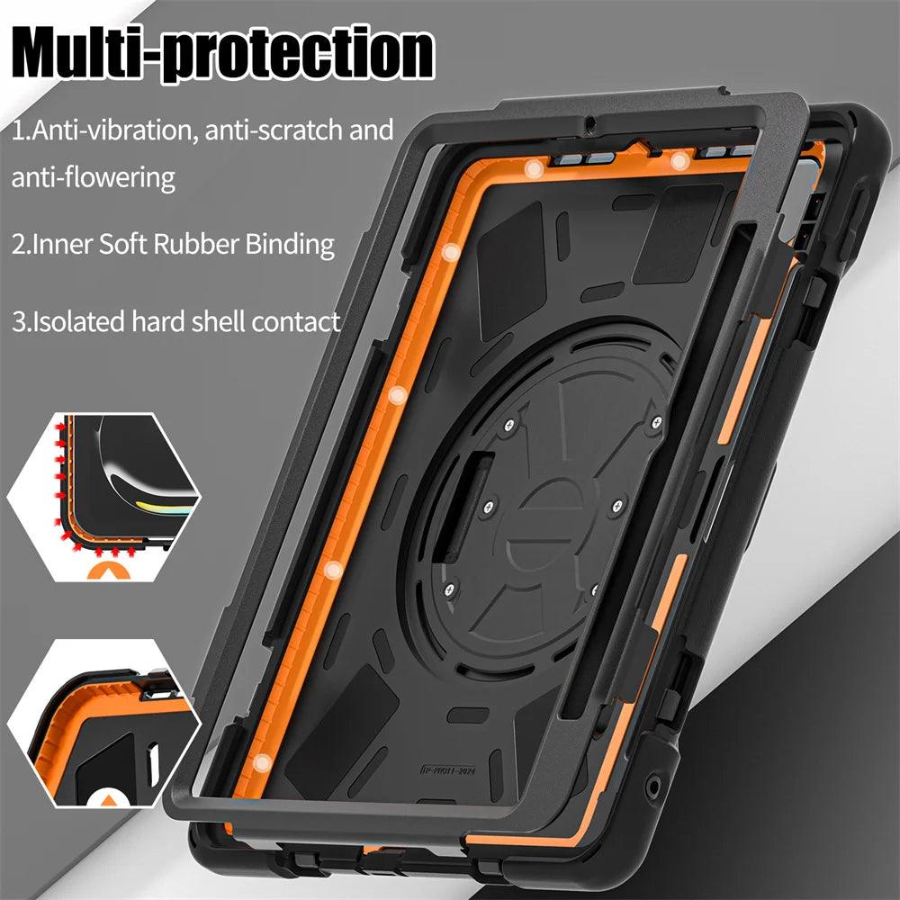 iPad Air 11 2024 Rotating Strap Heavy Duty Shockproof Cover - CaseBuddy Australia