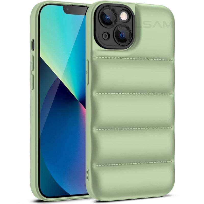 Casebuddy B-Green / For iPhone 15 iPhone 15 Down Jacket Shockproof Cover