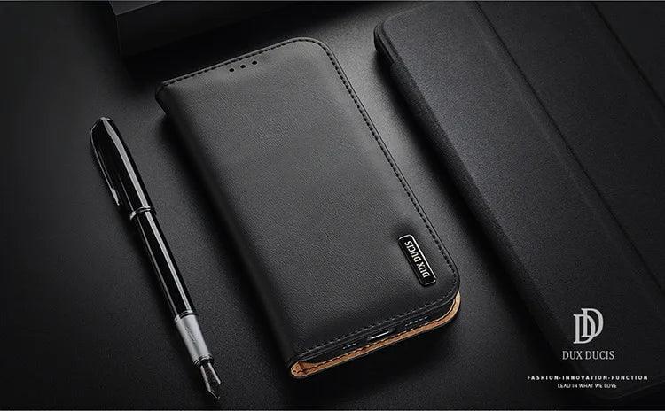 Casebuddy iPhone 15 Dux Ducis Luxury Genuine Leather Wallet