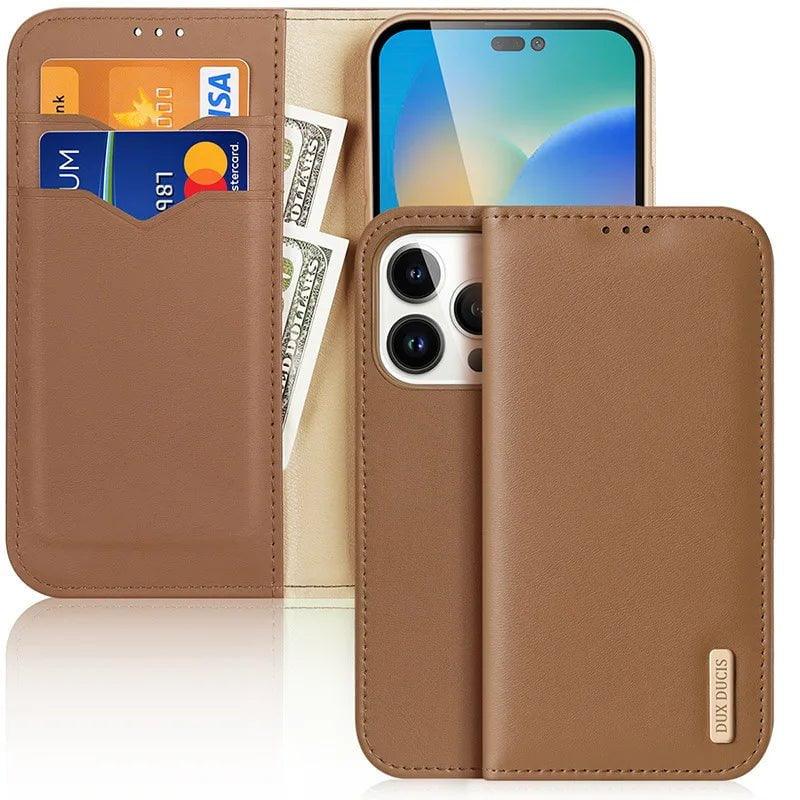 Casebuddy iPhone 15 Dux Ducis Luxury Genuine Leather Wallet