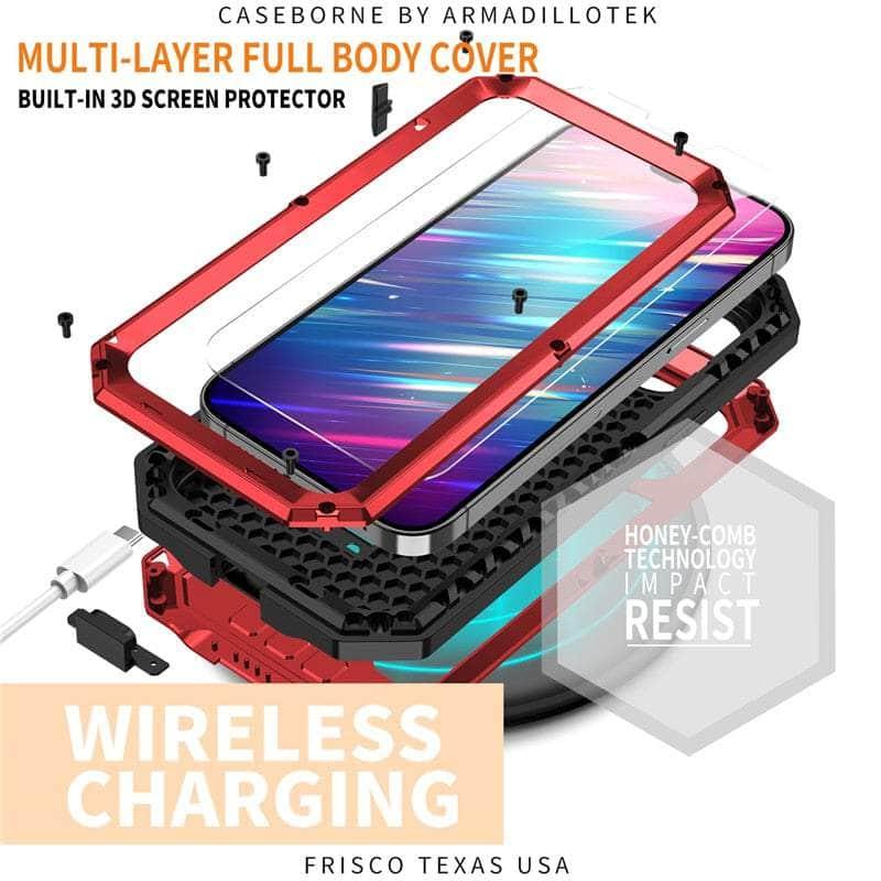 Casebuddy iPhone 15 Plus Full Body Rugged Armor Shockproof Metal Cover