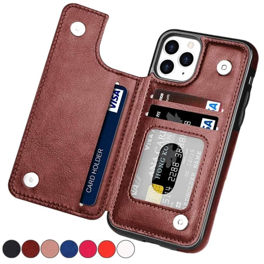 Casebuddy iPhone 15 Plus Wallet Double Button Card Stand