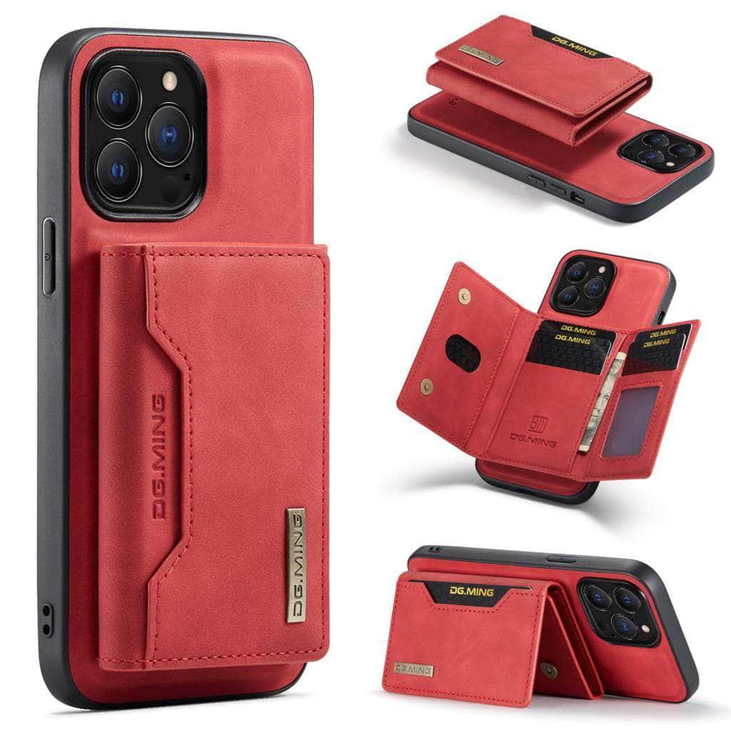 Casebuddy Red / For iPhone 15Promax iPhone 15 Pro Max Magnetic Split Body Wallet Case