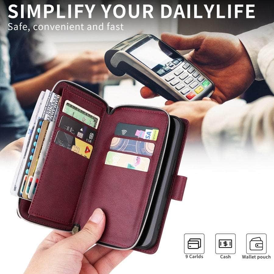 Casebuddy Luxury Galaxy A14 Wallet 9-Card Leather Case