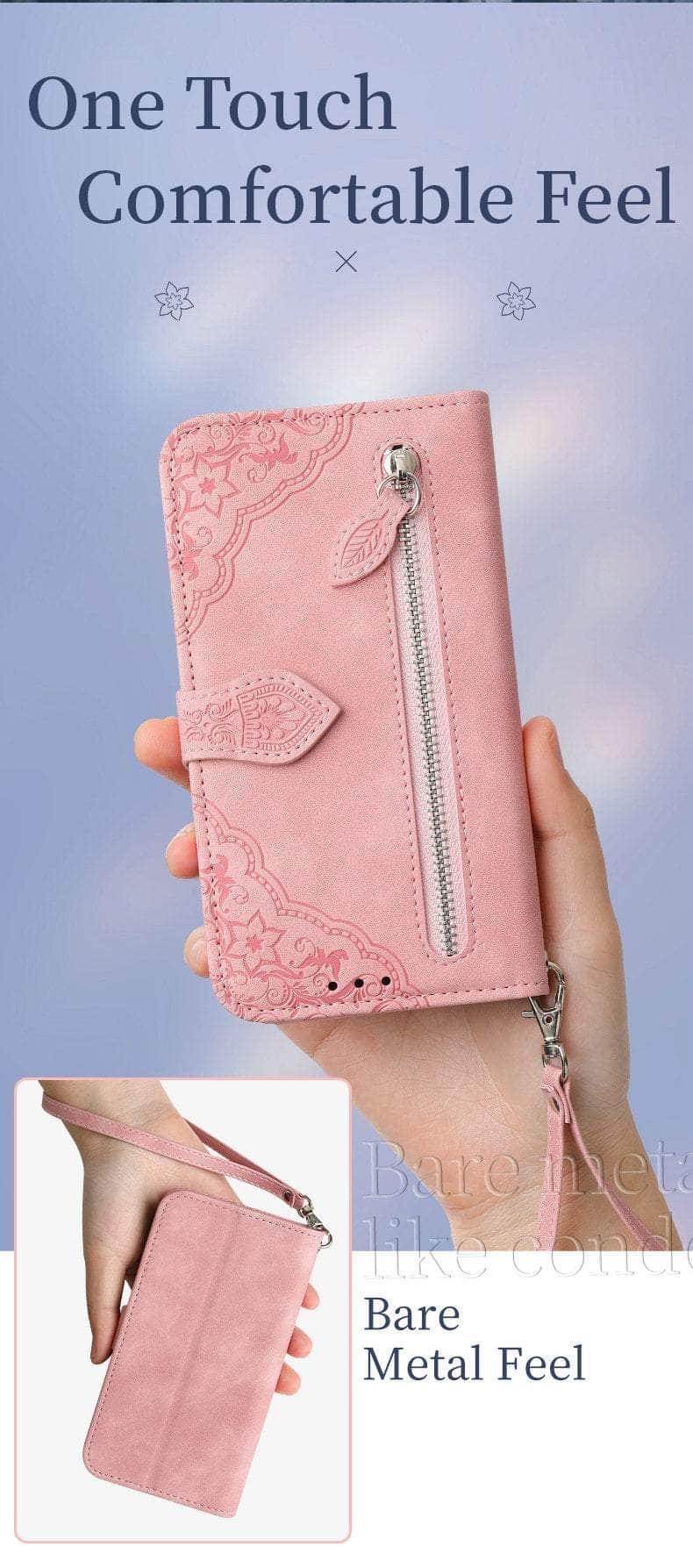 Casebuddy Luxury Zipper Leather Card Book Galaxy A14 Etui