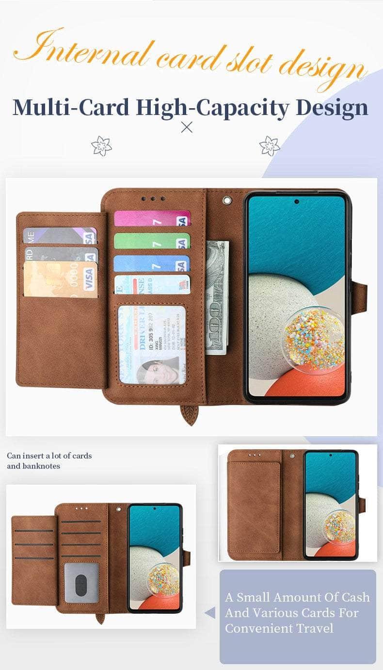 Casebuddy Luxury Zipper Leather Card Book Galaxy A54 Etui