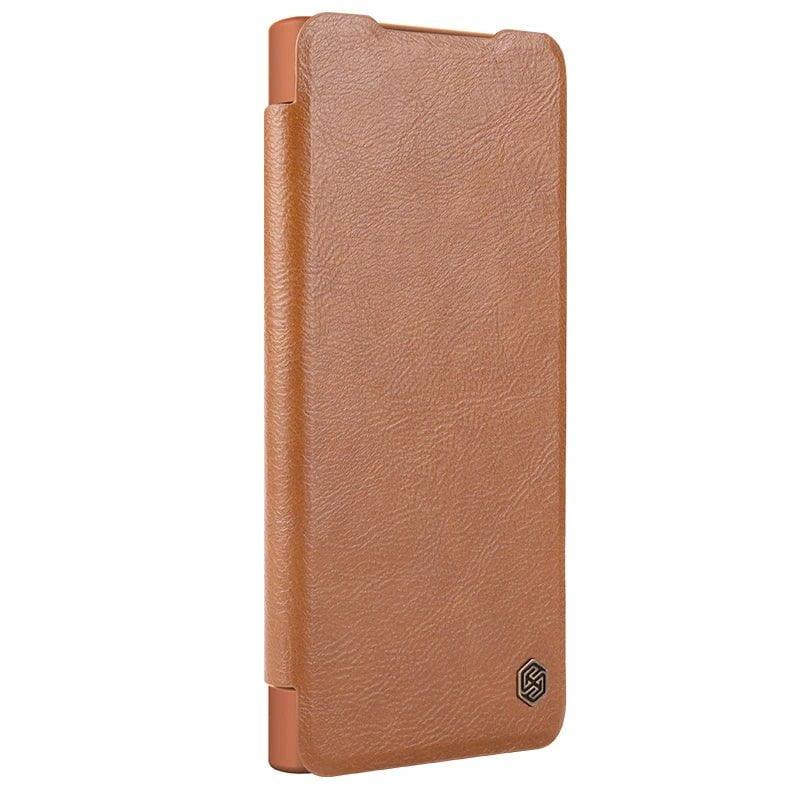 Casebuddy Qin Brown / for SM S24 Plus NILLKIN Galaxy S24 Plus Vegan Flip Leather Card Slot Cover