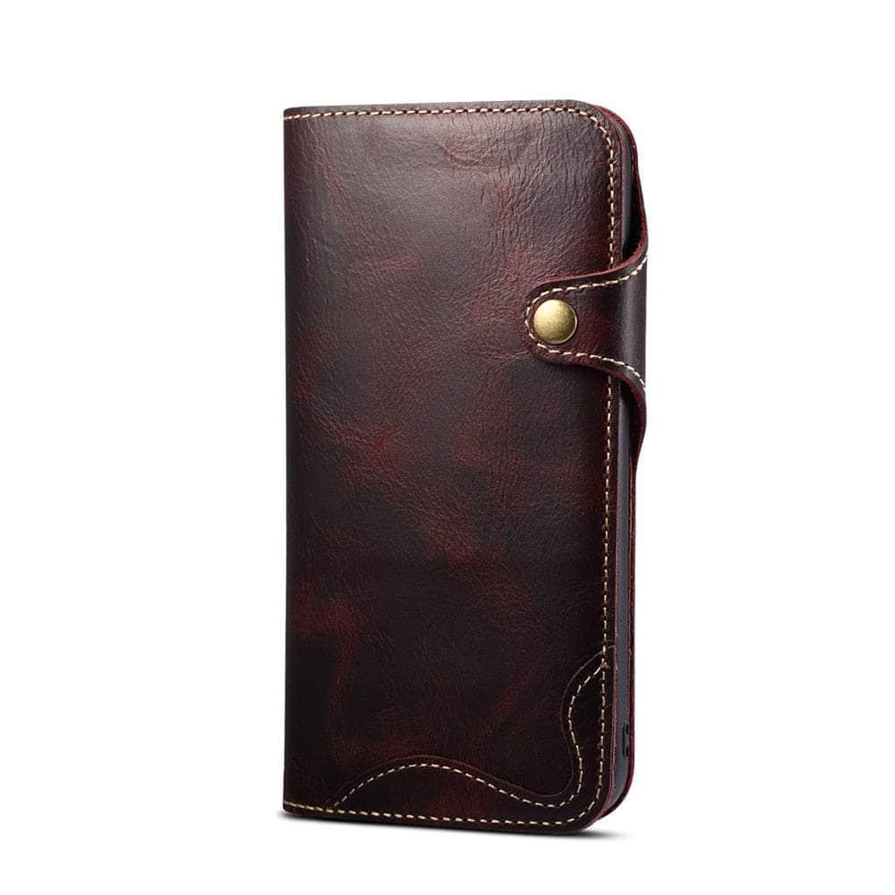 Casebuddy Real Leather iPhone 15 Plus Vintage Card Case