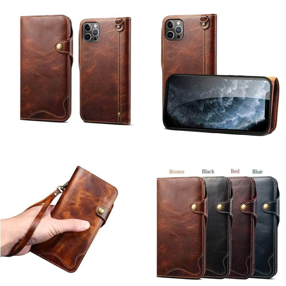 Casebuddy Real Leather iPhone 15 Vintage Card Case