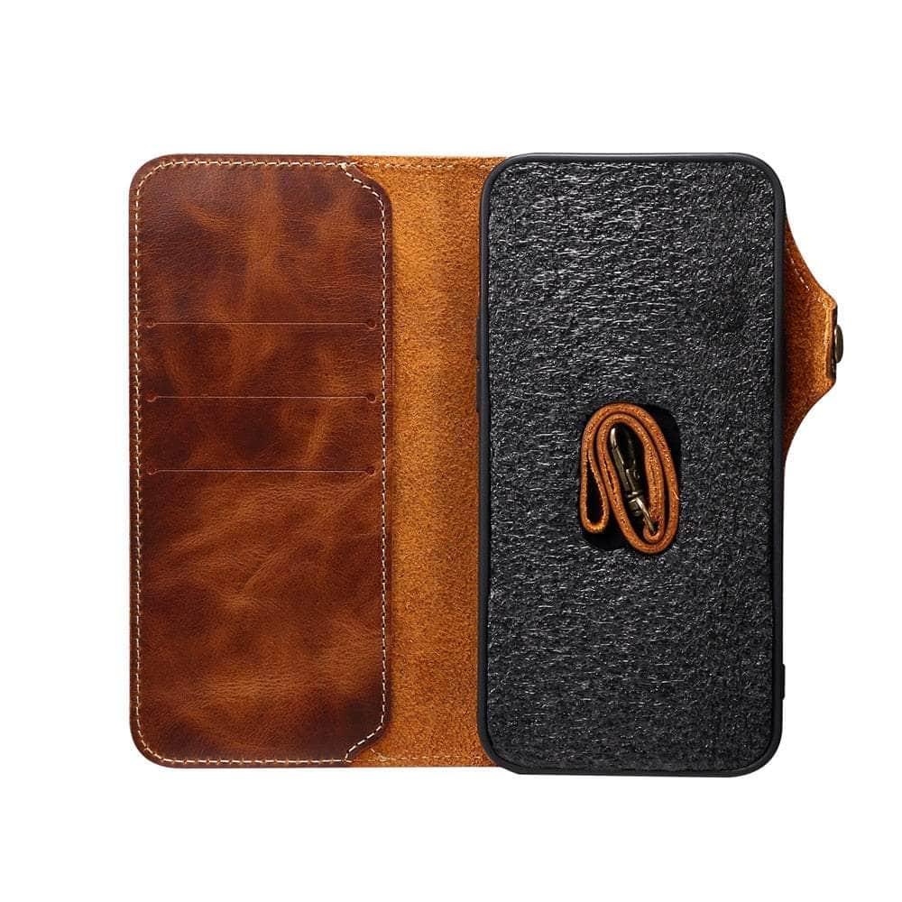 Casebuddy Real Leather iPhone 15 Vintage Card Case