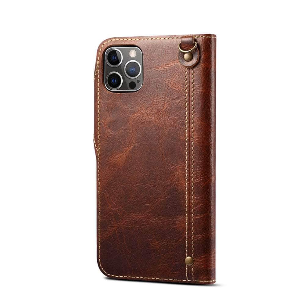 Casebuddy Real Leather iPhone 15 Vintage Card Case