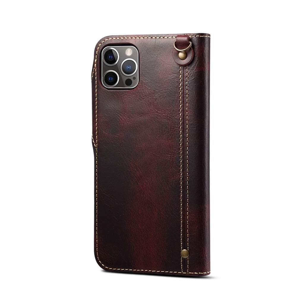 Casebuddy Real Leather iPhone 15 Vintage Card Case