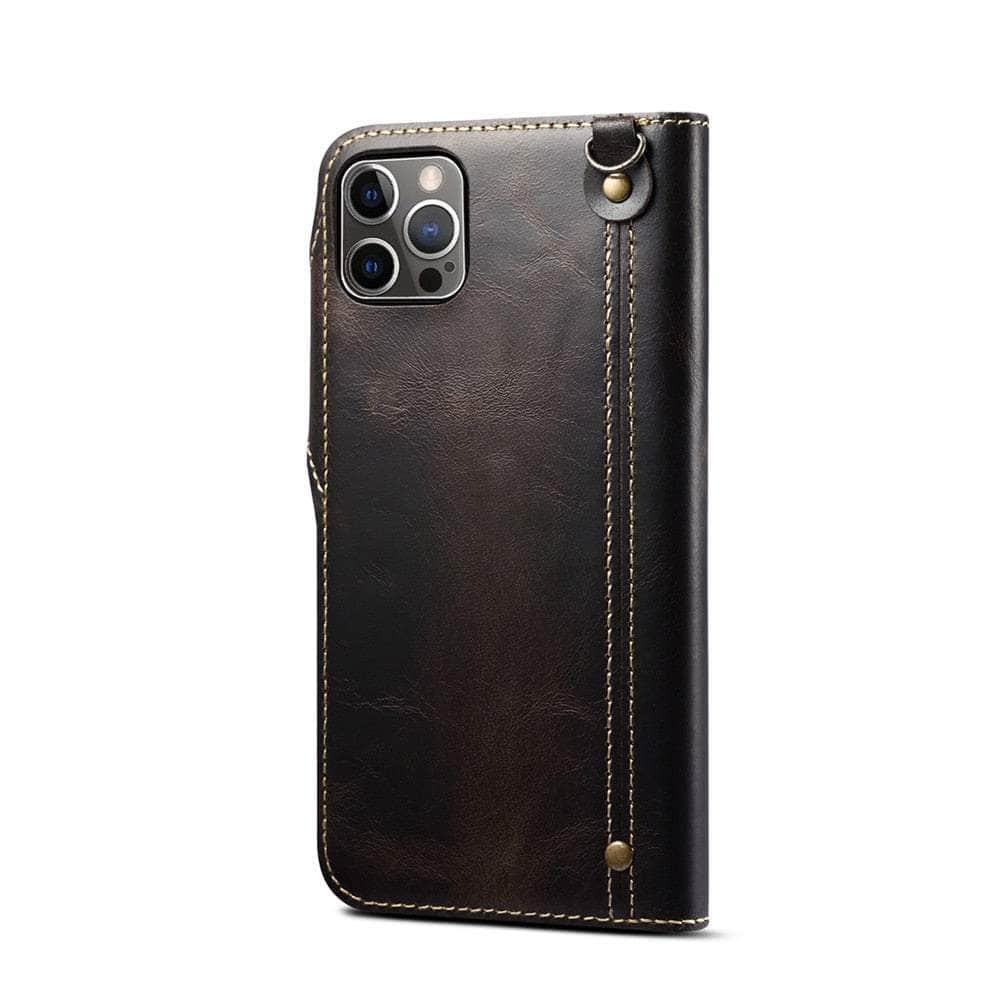 Casebuddy Real Leather iPhone 15 Vintage Card Case