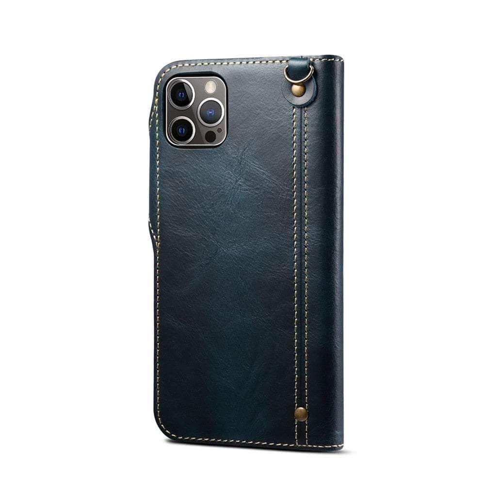 Casebuddy Real Leather iPhone 15 Vintage Card Case